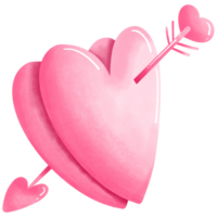 Double hearts with cupid's arrow png