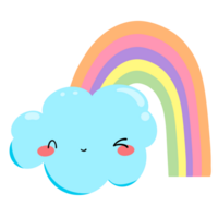 Cloud with rainbow png