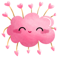 Smile cloud with many hearts png