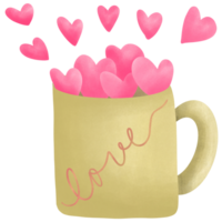 Tasse von Kaffee mit Herzen png