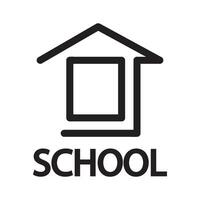 school building icon logo vector design template