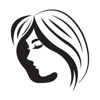 female face icon logo vector design template