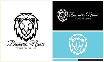 silhouette lion head logo template vector