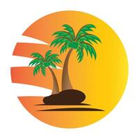 plantilla de diseño de vector de logotipo de icono de árbol de coco