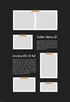 Pictures or photos frame collage. comics page grid layout abstract photo frames and digital photo wall template vector