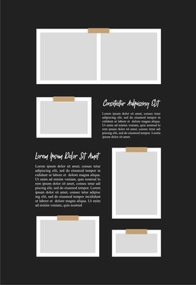 Pictures or photos frame collage. comics page grid layout abstract photo frames and digital photo wall template
