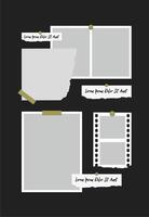 Pictures or photos frame collage. comics page grid layout abstract photo frames and digital photo wall template vector