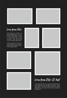 Pictures or photos frame collage. comics page grid layout abstract photo frames and digital photo wall template vector