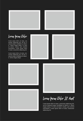 Pictures or photos frame collage. comics page grid layout abstract photo frames and digital photo wall template