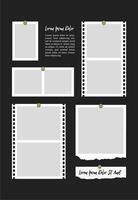 Pictures or photos frame collage. comics page grid layout abstract photo frames and digital photo wall template vector