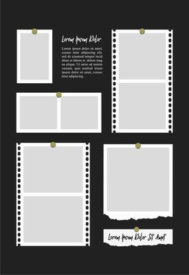 Pictures or photos frame collage. comics page grid layout abstract photo frames and digital photo wall template