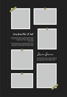 Pictures or photos frame collage. comics page grid layout abstract photo frames and digital photo wall template vector