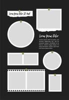 Pictures or photos frame collage. comics page grid layout abstract photo frames and digital photo wall template vector