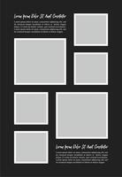 Pictures or photos frame collage. comics page grid layout abstract photo frames and digital photo wall template vector