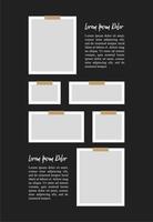 Pictures or photos frame collage. comics page grid layout abstract photo frames and digital photo wall template vector