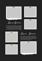 Pictures or photos frame collage. comics page grid layout abstract photo frames and digital photo wall template vector