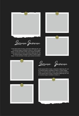 Pictures or photos frame collage. comics page grid layout abstract photo frames and digital photo wall template