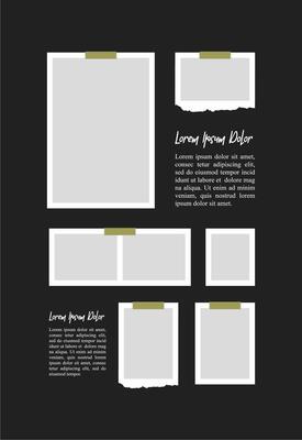 Pictures or photos frame collage. comics page grid layout abstract photo frames and digital photo wall template