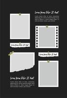 Pictures or photos frame collage. comics page grid layout abstract photo frames and digital photo wall template vector