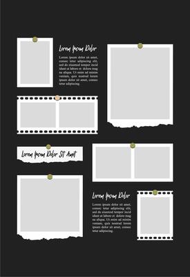 Pictures or photos frame collage. comics page grid layout abstract photo frames and digital photo wall template