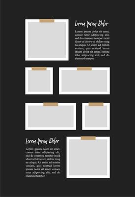 Pictures or photos frame collage. comics page grid layout abstract photo frames and digital photo wall template