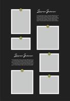 Pictures or photos frame collage. comics page grid layout abstract photo frames and digital photo wall template vector