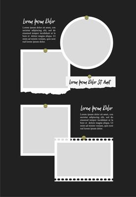 Pictures or photos frame collage. comics page grid layout abstract photo frames and digital photo wall template