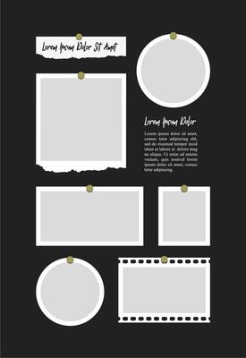 Pictures or photos frame collage. comics page grid layout abstract photo frames and digital photo wall template