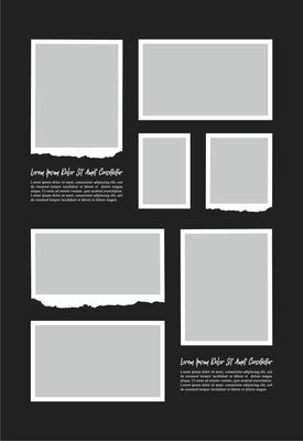 Pictures or photos frame collage. comics page grid layout abstract photo frames and digital photo wall template