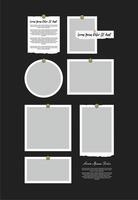 Pictures or photos frame collage. comics page grid layout abstract photo frames and digital photo wall template vector