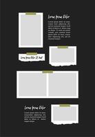 Pictures or photos frame collage. comics page grid layout abstract photo frames and digital photo wall template vector