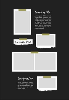 Pictures or photos frame collage. comics page grid layout abstract photo frames and digital photo wall template