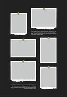 Pictures or photos frame collage. comics page grid layout abstract photo frames and digital photo wall template vector