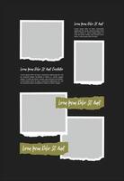 Pictures or photos frame collage. comics page grid layout abstract photo frames and digital photo wall template vector