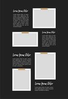 Pictures or photos frame collage. comics page grid layout abstract photo frames and digital photo wall template vector