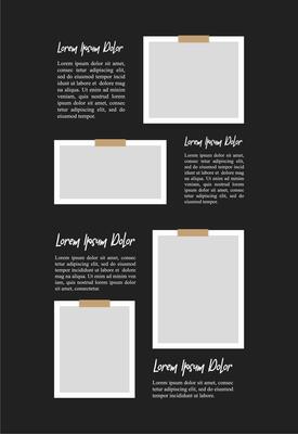 Pictures or photos frame collage. comics page grid layout abstract photo frames and digital photo wall template
