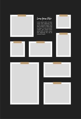 Pictures or photos frame collage. comics page grid layout abstract photo frames and digital photo wall template