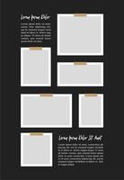 Pictures or photos frame collage. comics page grid layout abstract photo frames and digital photo wall template vector