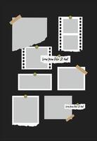 collage de marcos de fotos o fotos. diseño de cuadrícula de página de cómics marcos de fotos abstractos y plantilla de pared de fotos digitales vector