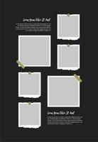 Pictures or photos frame collage. comics page grid layout abstract photo frames and digital photo wall template vector