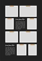 Pictures or photos frame collage. comics page grid layout abstract photo frames and digital photo wall template vector