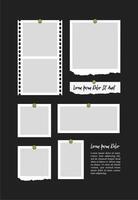 Pictures or photos frame collage. comics page grid layout abstract photo frames and digital photo wall template vector