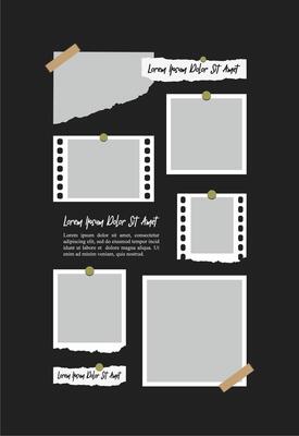 Pictures or photos frame collage. comics page grid layout abstract photo frames and digital photo wall template