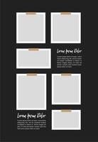 Pictures or photos frame collage. comics page grid layout abstract photo frames and digital photo wall template vector