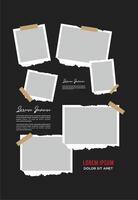 Pictures or photos frame collage. comics page grid layout abstract photo frames and digital photo wall template vector