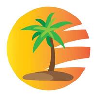 coconut tree icon logo vector design template