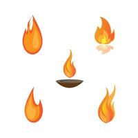 fire icon logo vector design template