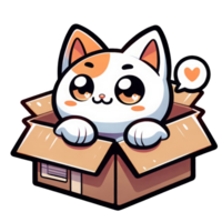 AI generated Cute Cats in Cardboard Boxes png