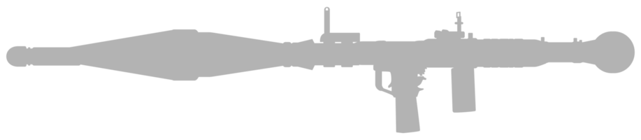 silhouette de le bazooka ou fusée lanceur arme, aussi connu comme fusée propulsé grenade ou RPG, plat style, pouvez utilisation pour art illustration, pictogramme, site Internet, infographie ou graphique conception élément png