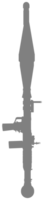 Silhouette of the Bazooka or Rocket Launcher Weapon, also known as Rocket Propelled Grenade or RPG, Flat Style, can use for Art Illustration, Pictogram, Website, Infographic or Graphic Design Element png